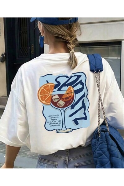 LELVANİ ŽENSKA RUŽIČASTA MAJICA SA ŠTAMPOM NAPITKA APEROL SPRITZ