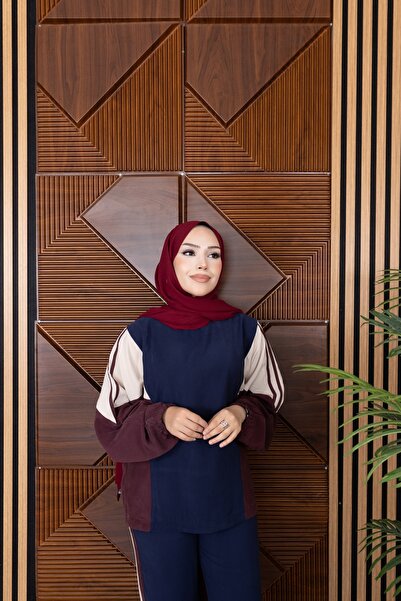 MiraMore Butik Color Blocked Comfortable Fit Two-Piece Set
