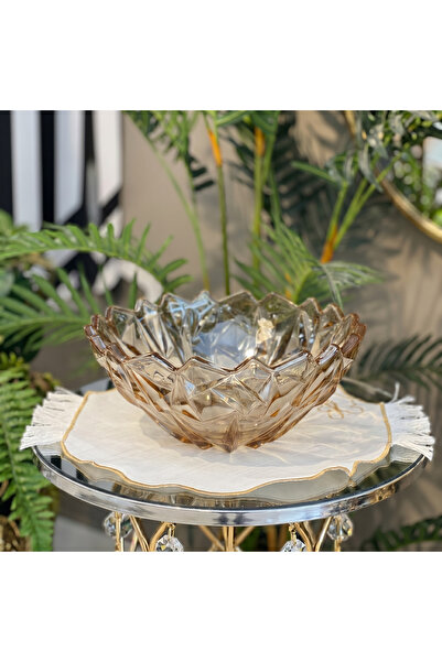 Elta Collection Crystal Glass Plate - Large Bowl Fruit Bowl Candy Bowl Decora...