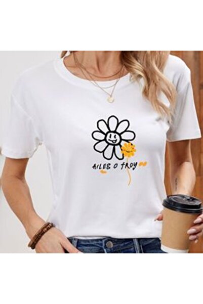 COZYWEAR Smiling Flower Printed Oversize T-Shirt