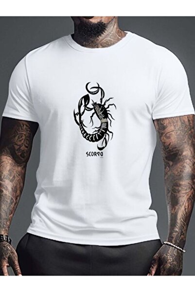 COZYWEAR Scorpion Printed White Men's T-Shirt