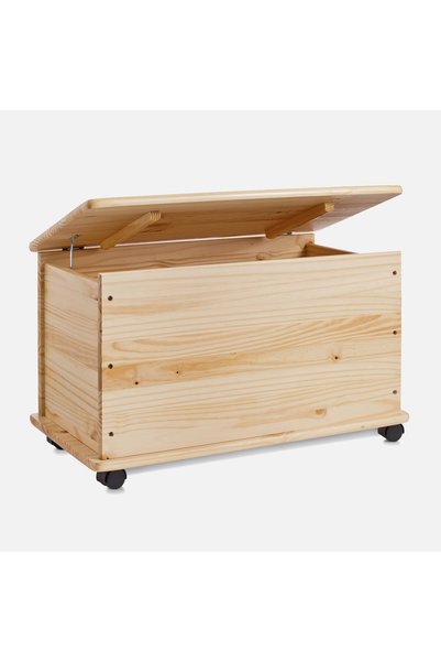 Moli Tekerlekli Çam Depolama Sandığı 39x73x45