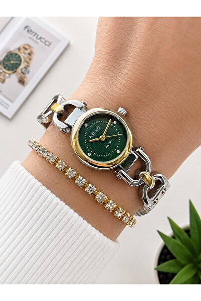 Ferrucci Small Vintage Case Steel Cord 2 Years Guarantee 3 Atm Women Wrist Wa...
