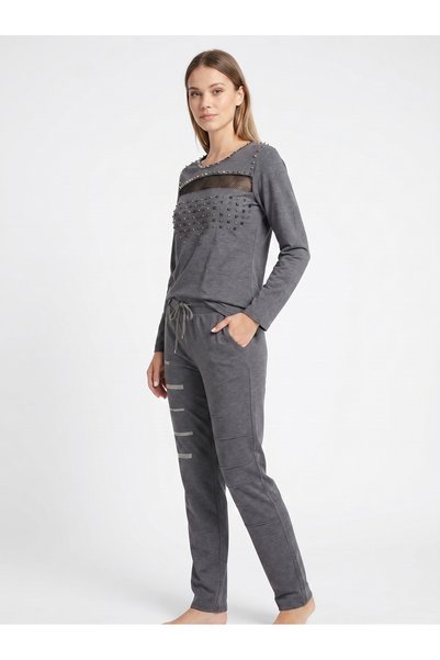 Levantino Women's pajama set, cotton Long sleeve two-piece casual pajamas