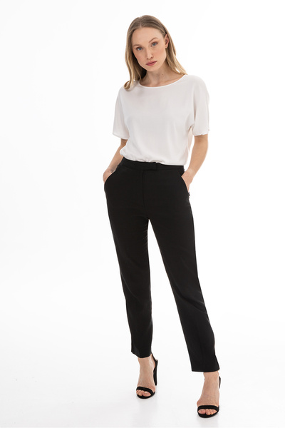 Awama Pantaloni dama, awama, in, croiala dreapta, talie inalta, negru, M INTL