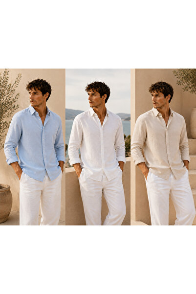 pepule Men's Shirt Set of 3 Summer Breathable Comfortable Fit Stylish Economi...
