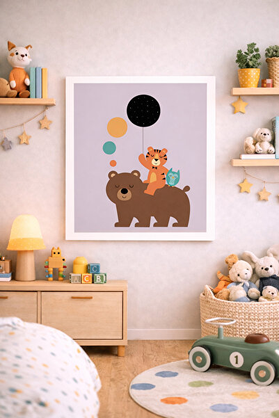 JHAAR Animale drăguțe Design modern Tablou MDF cu aspect de cadru pentru came...