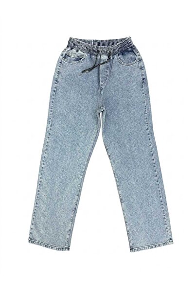 ZÉRIA Men's Baggy Jean Trousers Elastic Waist Lace-Up Comfortable Fit Denim -...