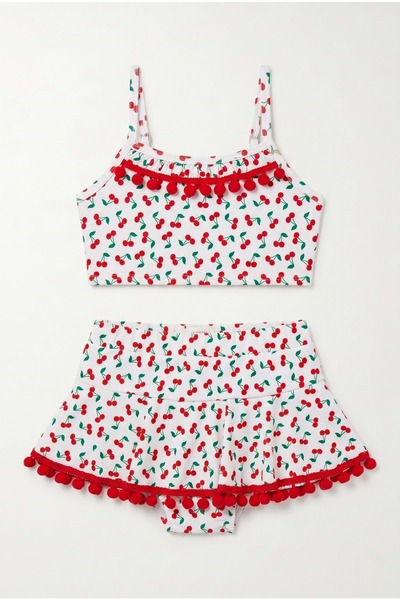 Mnk Baby&Kids Kız Çocuk Kiraz Desenli Mayo Deniz ve Havuz Bikini Takımı M0083...