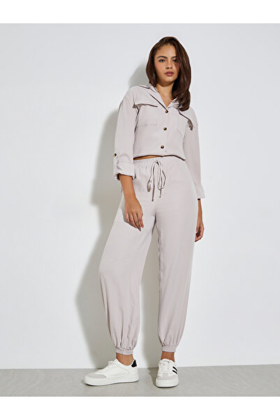 Styli Grey Roll-Up Sleeve Shirt and Joggers Set
