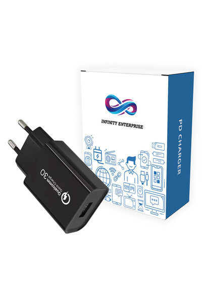 Infinity Enterprise Încărcător de rețea USB QC3.0, 18W, Încărcare rapidă, negru