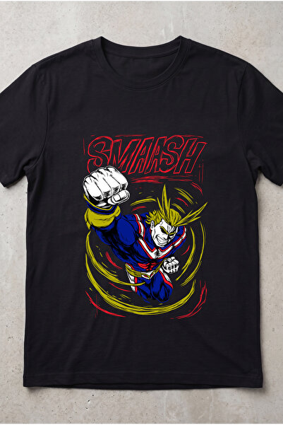 Silkensoul My Hero Academia All Might Anime Printed Standard Fit Unisex T-Shirt