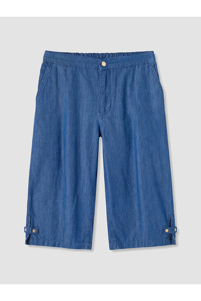 LC Waikiki Blue Women's Jean Capri with Elastic Waist