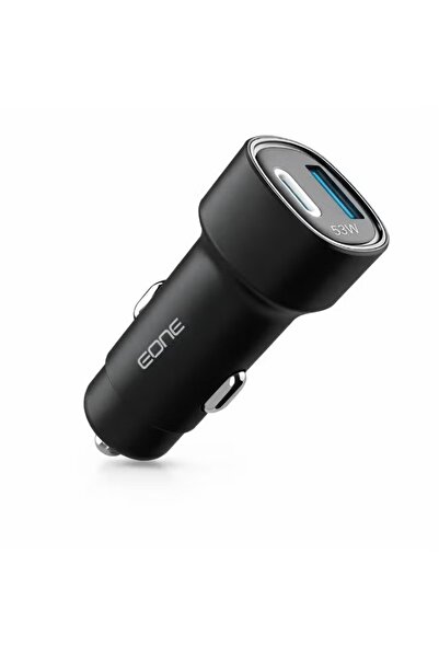 EONE شاحن سيارة بقدرة 53 واط بمنفذين USB-C PD 35W وUSB-A QC 18W، محول شحن سري...