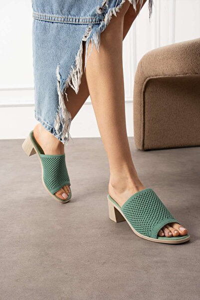 Zengin ayakkabı New Season Women's Daily 5 cm High-Heel Poly Sole Knitted Tri...