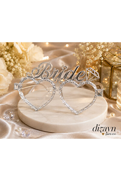 Dizayn Parti Evi Bride To Be Mika Gözlük – Gold ve Gümüş Renk Kalpli Bekarlığ...