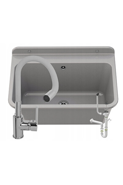 Granitan Set chiuveta si baterie de un casnic, Granitan, 56x61cm, Polipropile...