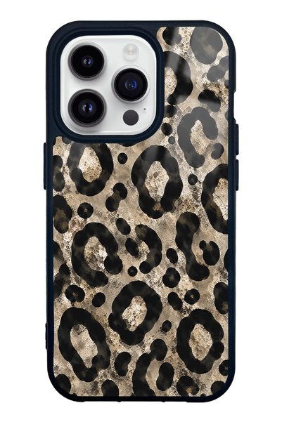 Spoyi iPhone 14 Pro Brown Leopard Design Glossy Phone Case