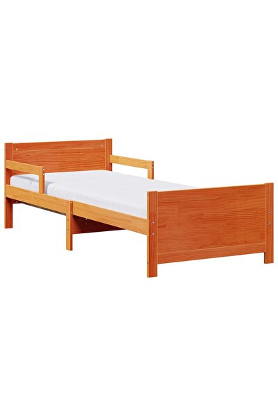 vidaxl Cadru de pat cu saltea extinsă cu headboard Maro 80 x 200 cm