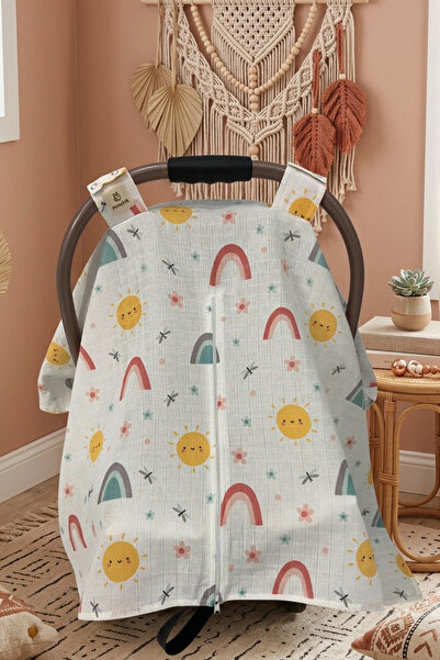 Ponchik 100% Cotton Zippered Stroller Cover Baby Stroller Cover Windbreaker a...