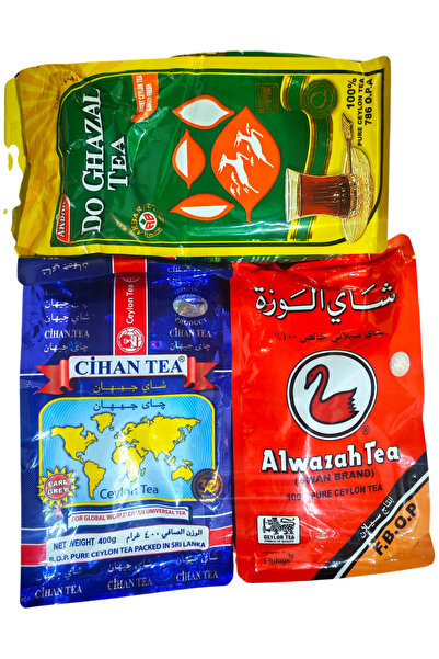 cihan tea شاي سيلان المعبأ بالجملة: ألوزا + دو غزال + شاي عطري سيحان (3 × 400...