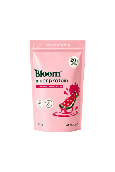 Bloom Proteină Clear Whey - 10 porții - Căpșuni și Pepene Verde
