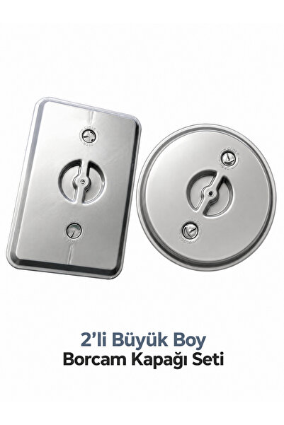 HARPUTLUPLASTİK PLASTİK BÜYÜK BOY DİKDÖRTGEN ve YUVARLAK BORCAM KAPAĞI 2'li Set