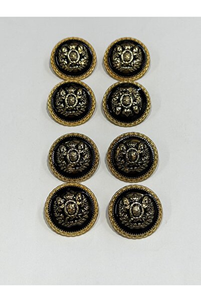 karantuhafiye Custom Made Crown Emblem Coat Button / 2.7 cm / 8 Pieces
