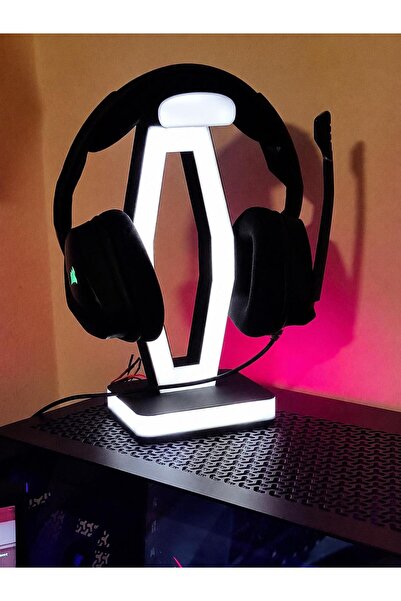 SEKO COMPANY Dekoratif Gamer Kulaklık Standı Beyaz & Gün Işığı - Kulaklık Tut...