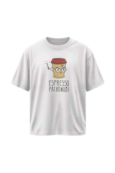 buzagi tasarım ürünleri Harry Potter Unisex Oversize White T-Shirt