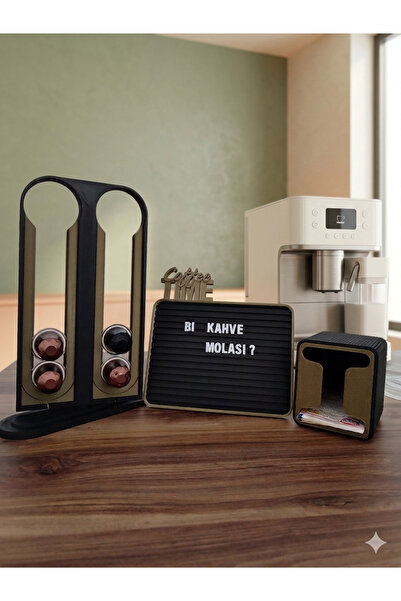Meta ThreeD Premium 3-Piece Coffee Corner Set - Nespresso Capsule Stand, Bi C...
