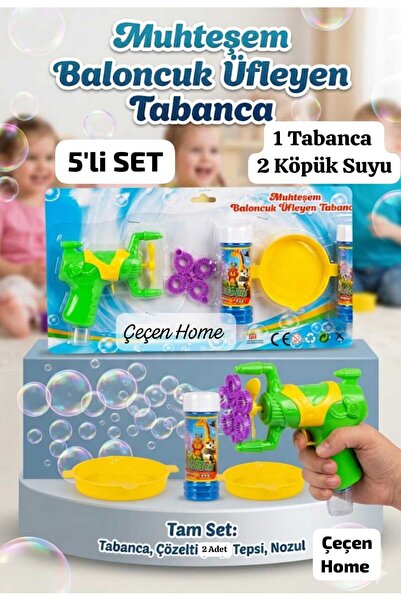 ÇEÇEN HOME Muhteşem Baloncuk Üfleyen Tabanca Seti,Plastik Köpük Tabancası Set...