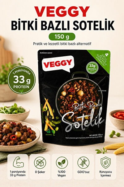 Veggy Bitki Bazlı Sotelik 150 gr Bitkisel Proteinli %100 Vegan