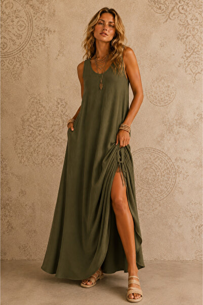 UTDU Muslin Fabric Long Dress