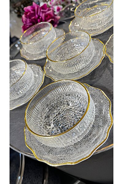 hediye Esterhomedecor 6-Person 12-Piece Glass Snack Bowl Set