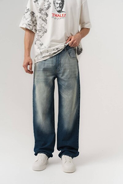 go gang own Bleach Blue Jean Baggy Pants
