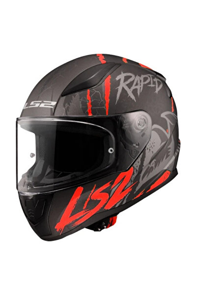 LS2 KAPALI KASK RAPID 2 RAVEN MAT SİYAH BEYAZ KIRMIZI ORJİNAL 2XL