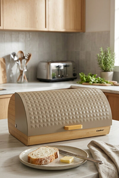 Cooker Lunora Bamboo Bread Box with Metal Lid Ckr4539