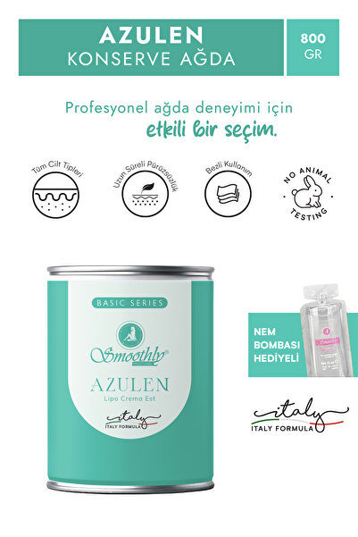 Smoothly Azulen Konserve Ağda Basic Series 800g – Profesyonel Salon Sir Ağda