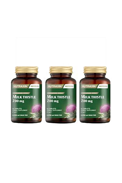 Nutraxin Herbal Milk Thistle %80 Silimarin Bitkisel Takviye 200mg 60 Kapsül (...