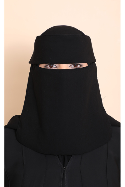 Stylish Fashion Stylish Fashion Royal Short Niqab One Layer Soft Tie Back Niqab