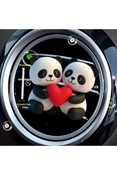 OEM Odorizant auto pentru grila de ventilație, model drăguț cu doi panda cu i...