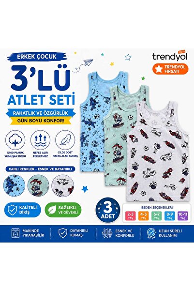 RESPACK DENİM Erkek çocuk 3'lü atlet seti