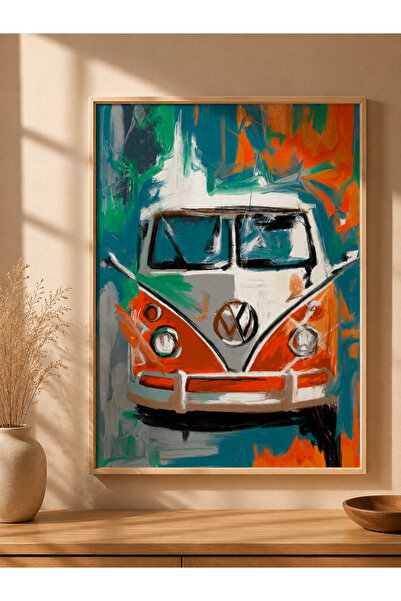 bestablo Design retro de microbuz |   Tablou din lemn înrămat |   Decor pentr...
