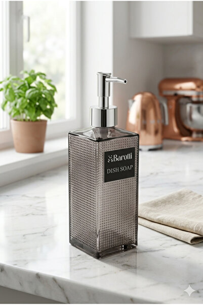 KLARHAUS Premium Dokulu Cam Sıvı Sabunluk – 500ml - 23 x 7 x 7 cm