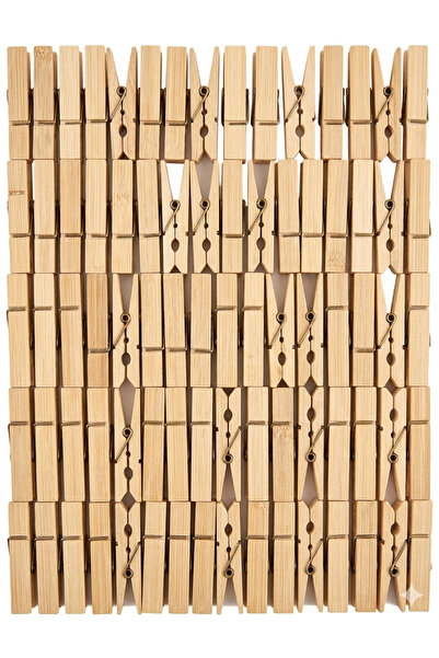 FWM Premium Bamboo Clothespins Bulk Pack (100 Pieces) – Heavy-Duty, Eco-Frien...