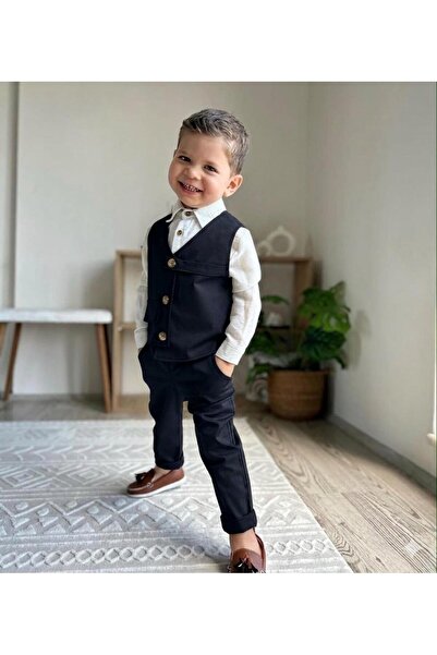 favorimkids طقم أطفال جديد أسود مكون من 3 قطع للأعمار من 1-6 سنوات