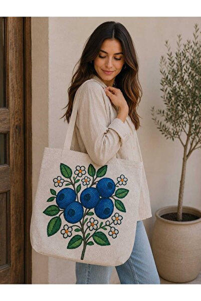 ÖZDAĞ HOME CONCEPT 40X40 cm Digital Printed Suede Fabric Women's Shoulder Bag...