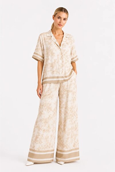 Marrone Set damă SAFARI toile beige long