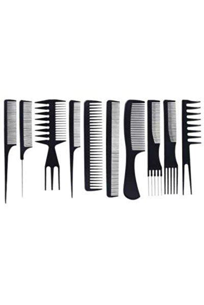 Hair System طقم أمشاط اسود لتصفيف الشعر من هير سيستم - 10 قطع